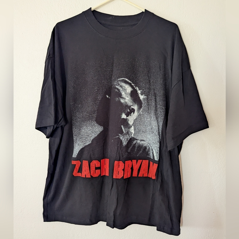 Zach Bryan 2025 Tour T Shirt XL Black Unisex Graphic Print Double Sided New